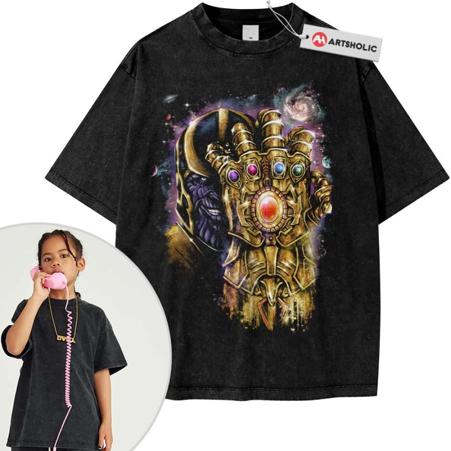 Alternative view of Thanos Shirt For Kids, Marvel Comics Shirt For Kids, Vintage Tee For Kids