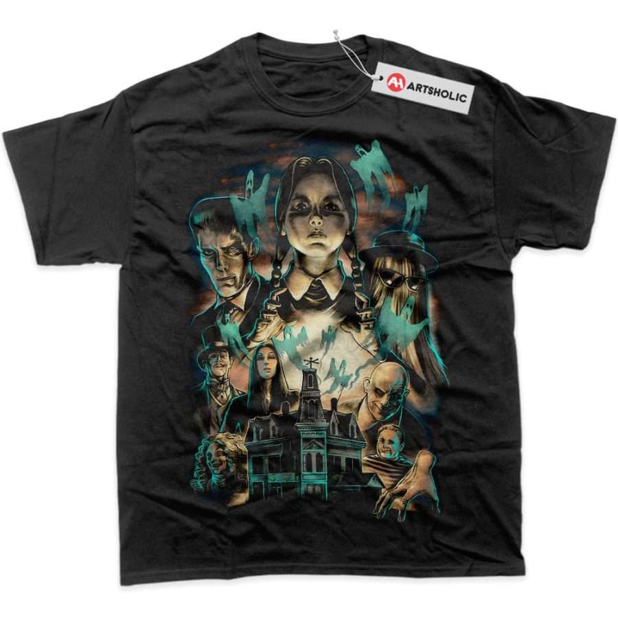 Alternative view of The Addams Family Shirt, Horror Shirt, Halloween Shirt, Graphic T-Shirt