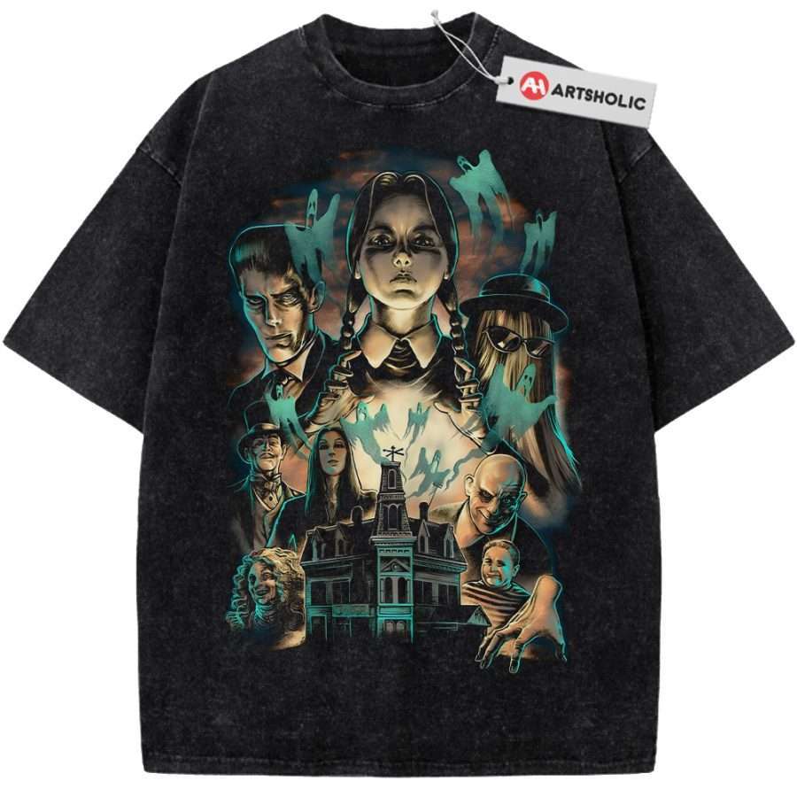 Alternative view of The Addams Family Shirt, Horror Shirt, Halloween Shirt, Vintage T-Shirt