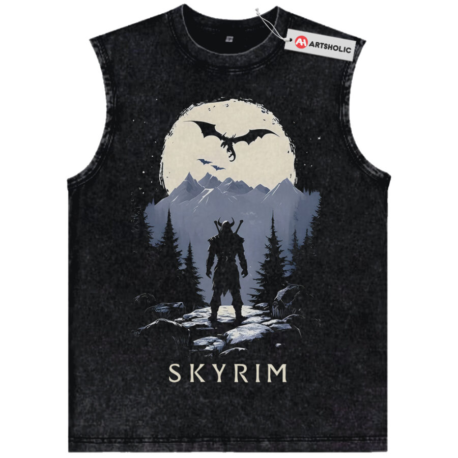 Alternative view of The Elder Scrolls V: Skyrim Tank Top, Game Tank Top, Vintage Tank Top
