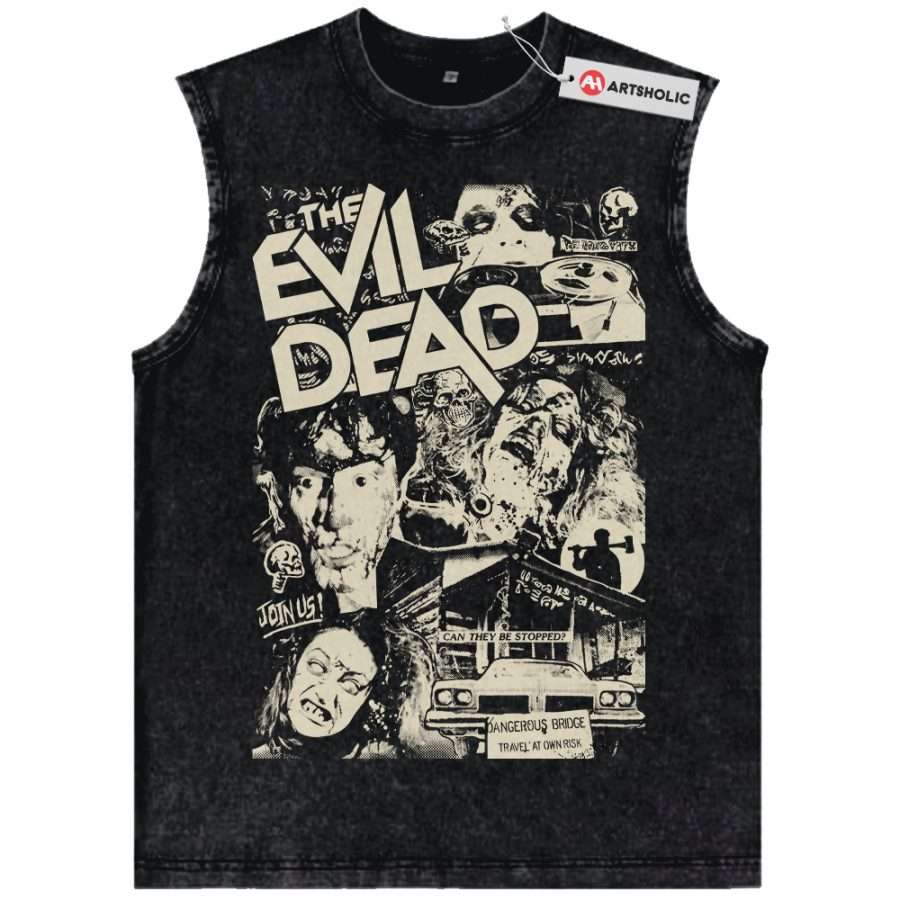 Alternative view of The Evil Dead Tank Top, Halloween Tank Top, Horror Movie Tank Top, Vintage Tank Top