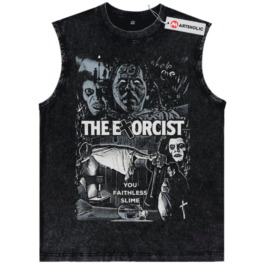 Alternative view of The Exorcist Tank Top, Halloween Tank Top, Horror Movie Tank Top, Vintage Tank Top