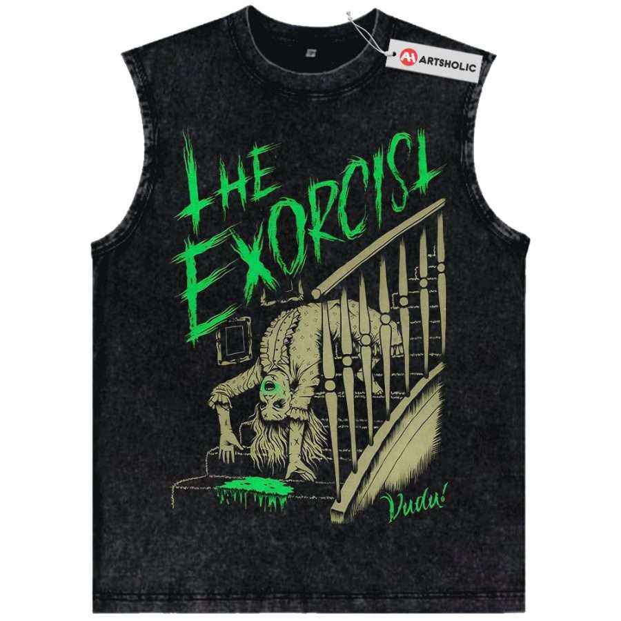 Alternative view of The Exorcist Tank Top, Halloween Tank Top, Horror Tank Top, Vintage Tank Top