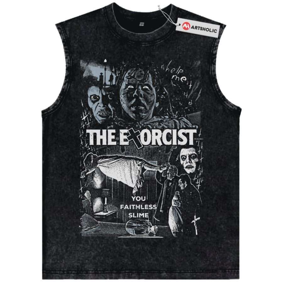 Alternative view of The Exorcist Tank Top, Halloween Tank Top, Horror Tank Top, Vintage Tank Top