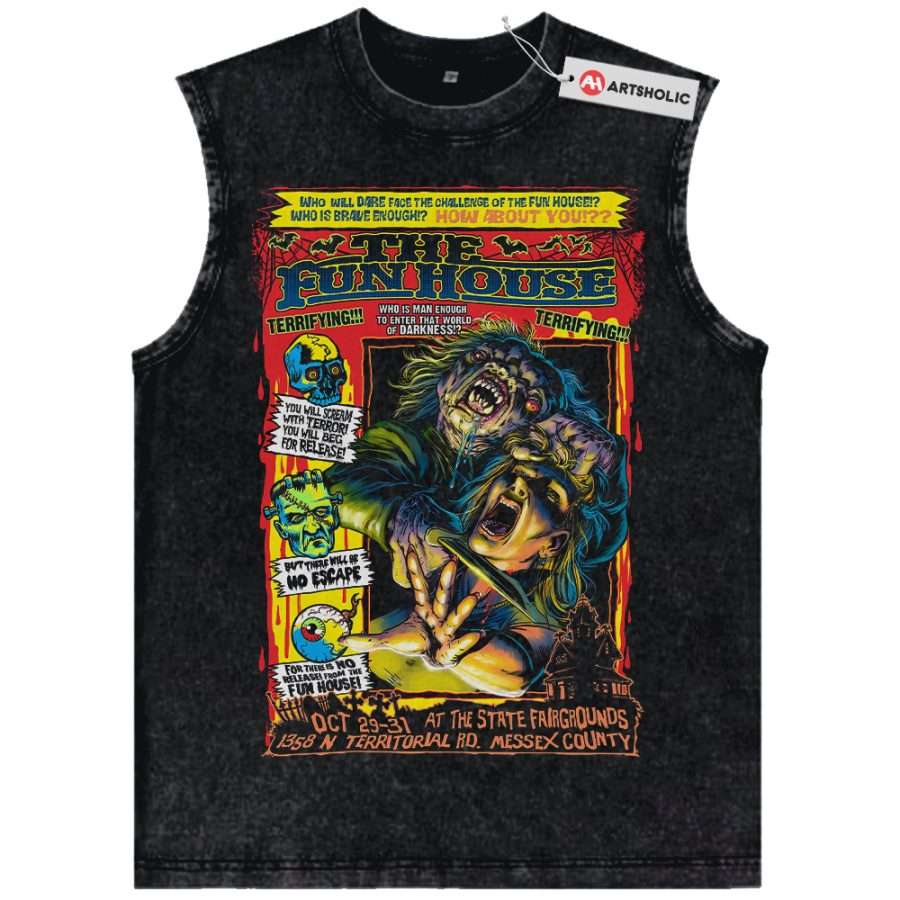 Alternative view of The Funhouse Tank Top, Halloween Tank Top, Horror Tank Top, Vintage Tank Top