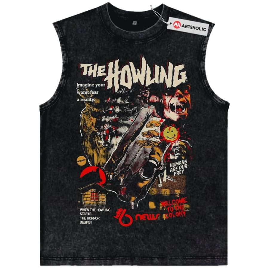 Alternative view of The Howling Tank Top, Halloween Tank Top, Horror Movie Tank Top, Vintage Tank Top