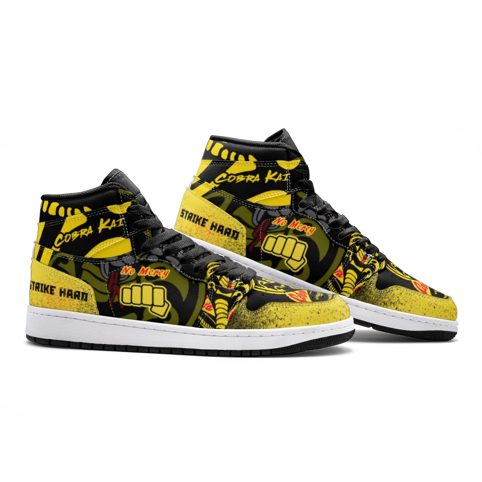 Alternative view of The Karate Kid Cobra Kai Custom Sneaker Mid 1 Basketball Shoes - Otaku Hall
