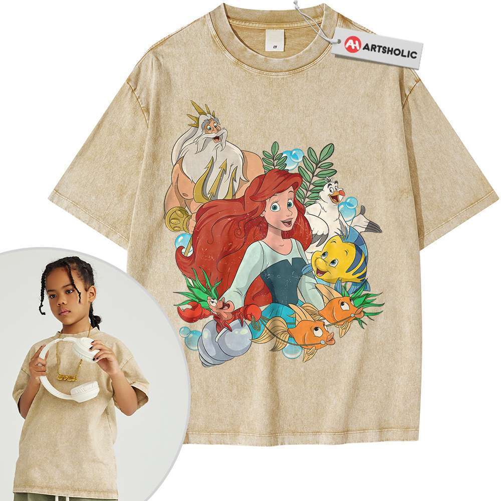 Alternative view of The Little Mermaid Shirt For Kids, Animated Shirt For Kids, Vintage Tee For Kids