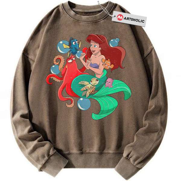 Alternative view of The Little Mermaid Sweatshirt, Animated Sweatshirt, Vintage Sweatshirt