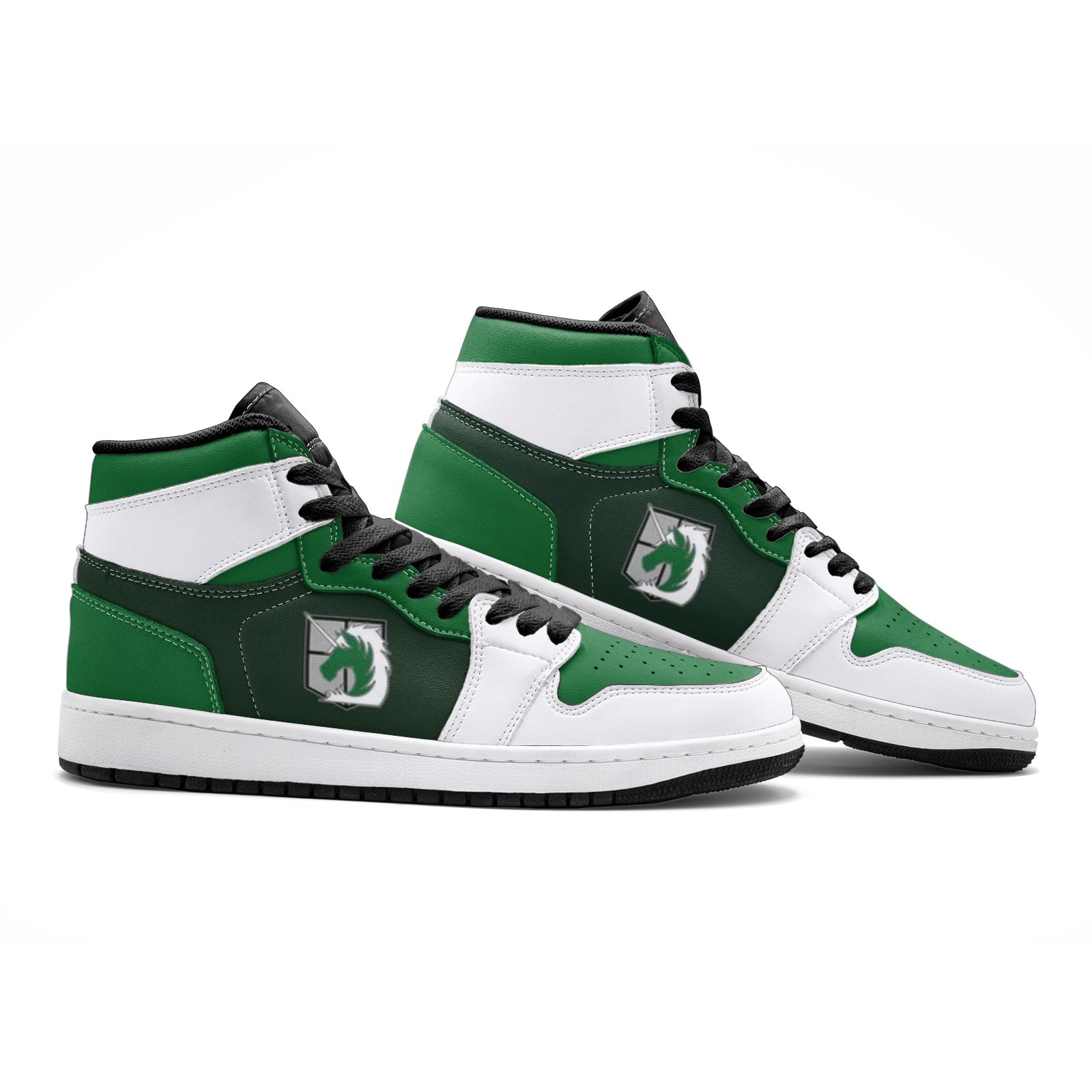 Alternative view of The Military Police Attack on Titan Custom Sneaker Mid 1 Basketball Shoes - Otaku Hall
