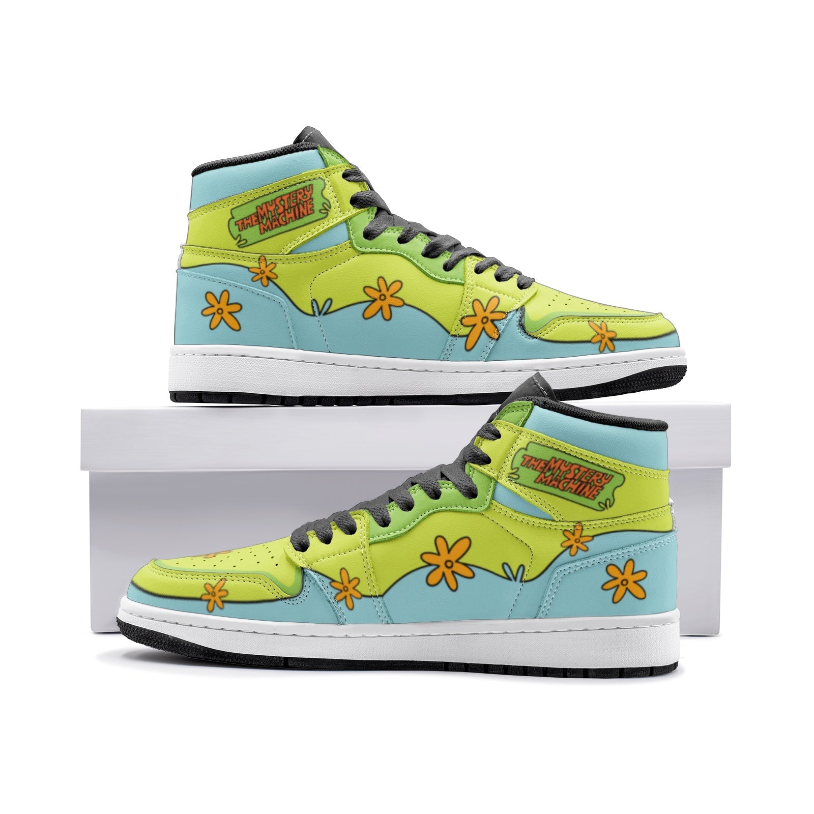 The Mystery Machine Scooby Doo Custom Sneaker Mid 1 Basketball Shoes - Otaku Hall