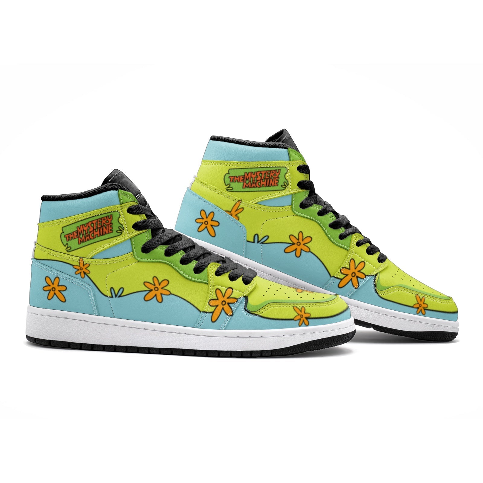 Alternative view of The Mystery Machine Scooby Doo Custom Sneaker Mid 1 Basketball Shoes - Otaku Hall