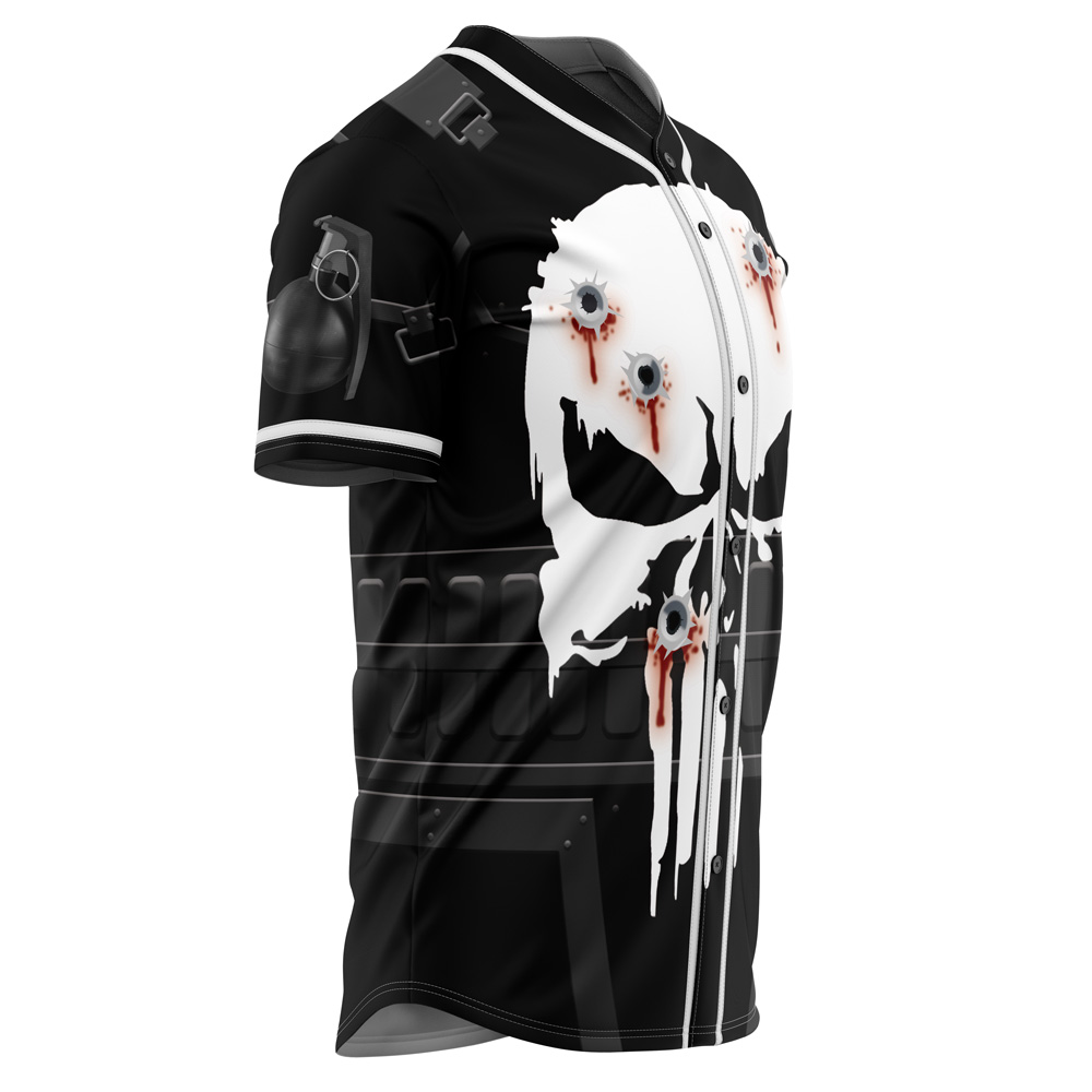 Alternative view of The Punisher Cosplay Marvel Baseball Jersey