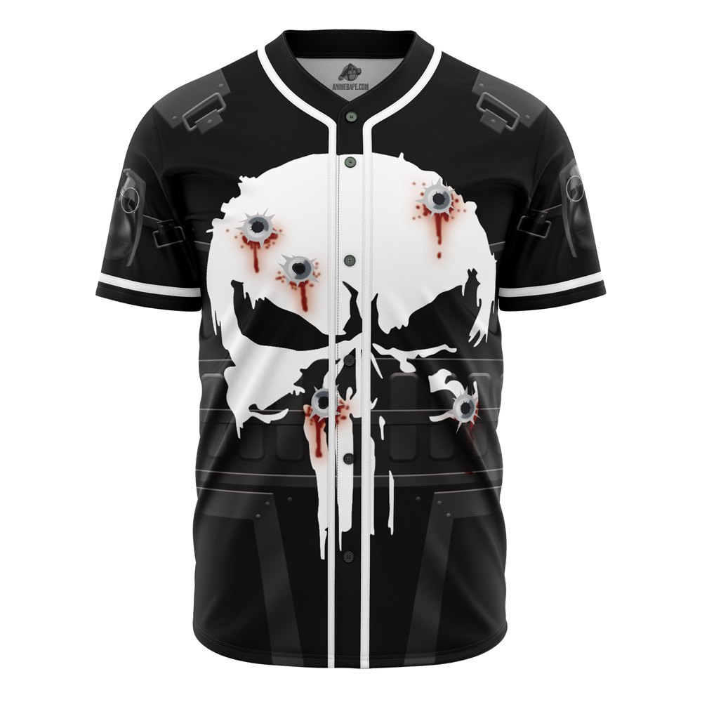 The Punisher Cosplay Marvel Custom Baseball Jersey - Otaku Hall