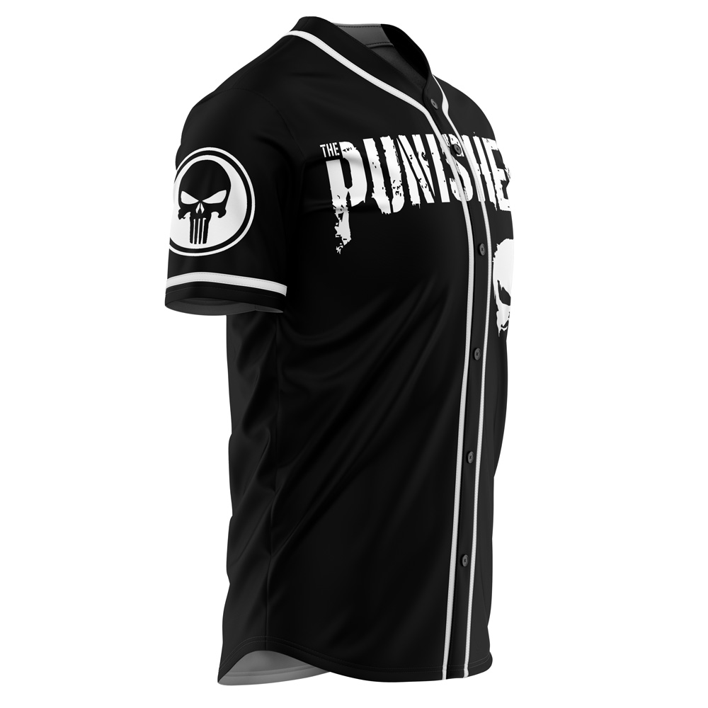 Alternative view of The Punisher Marvel Custom Baseball Jersey - Otaku Hall