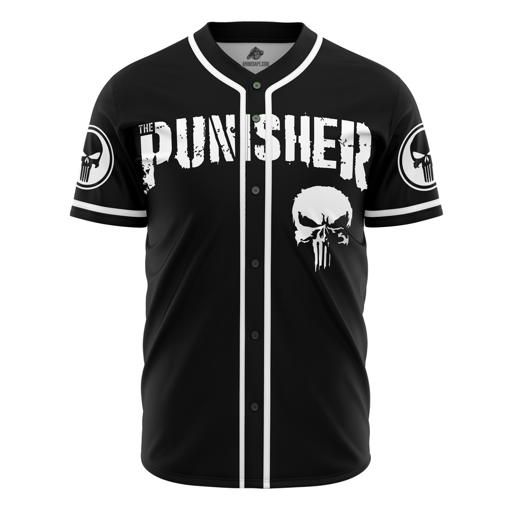 The Punisher Marvel Custom Baseball Jersey - Otaku Hall
