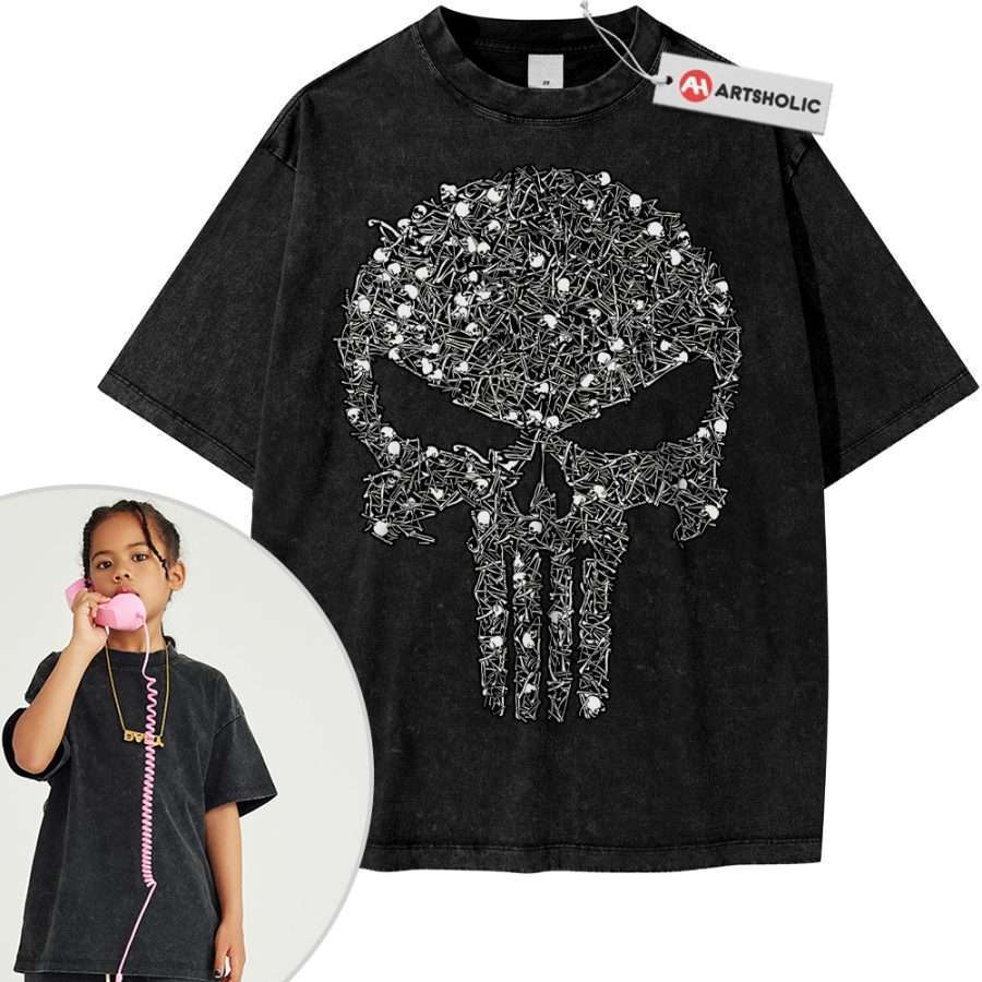 Alternative view of The Punisher Shirt For Kids, Marvel Comics Shirt For Kids, Vintage T-Shirt For Kids