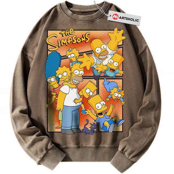 Alternative view of The Simpsons Sweatshirt, Animated Sweatshirt, Vintage Sweater