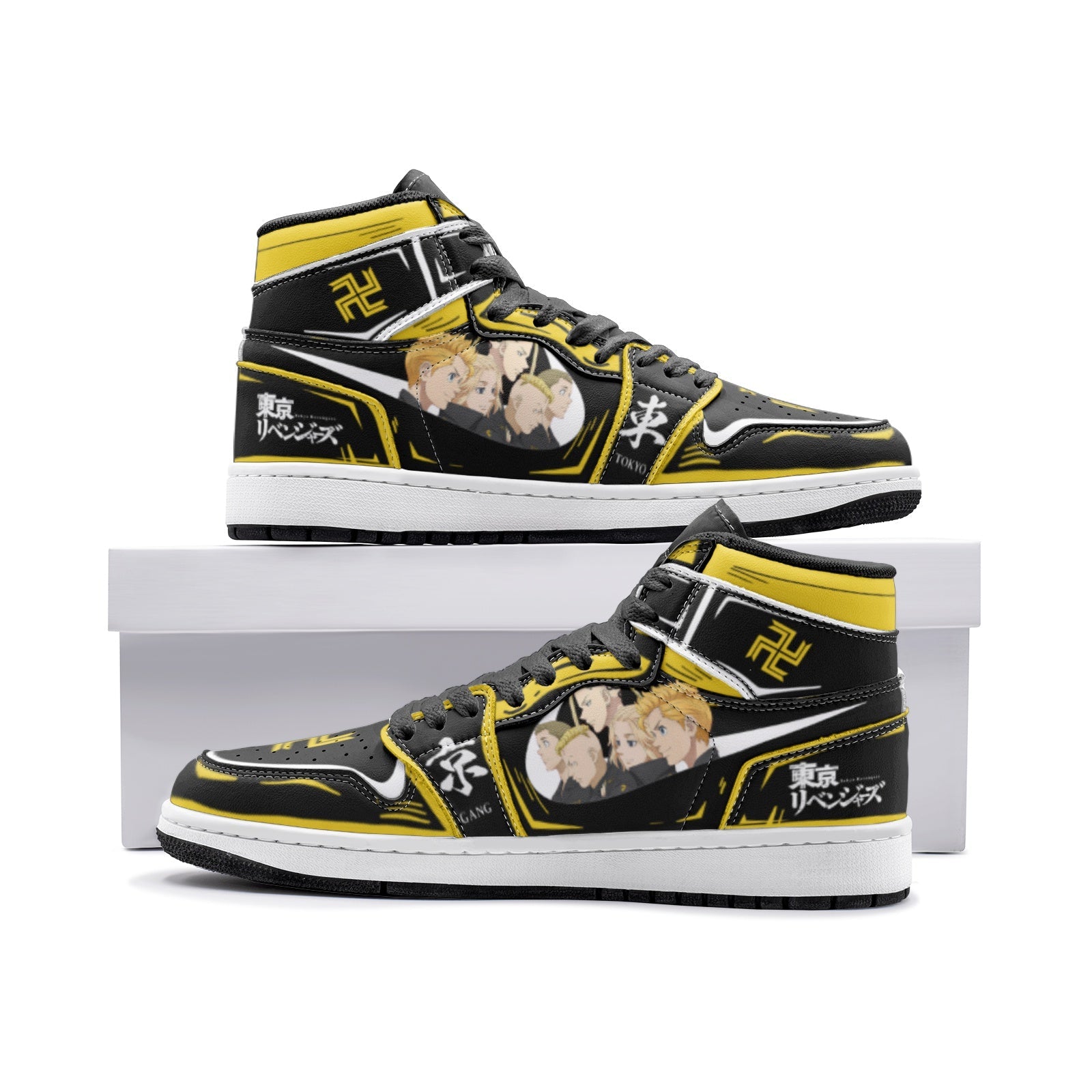 The Tokyo Manji Gang Tokyo Revengers Custom Sneaker Mid 1 Basketball Shoes - Otaku Hall