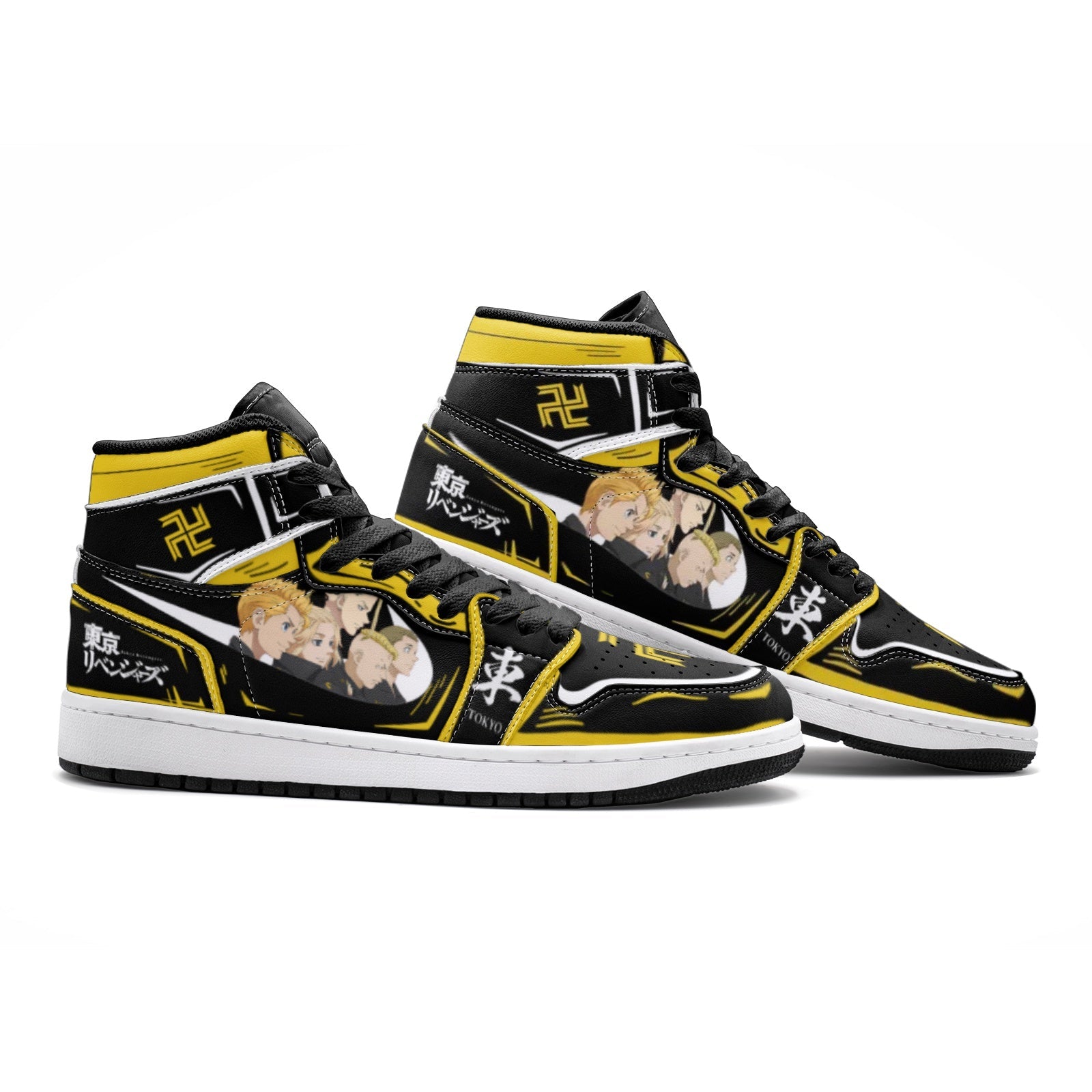 Alternative view of The Tokyo Manji Gang Tokyo Revengers Custom Sneaker Mid 1 Basketball Shoes - Otaku Hall