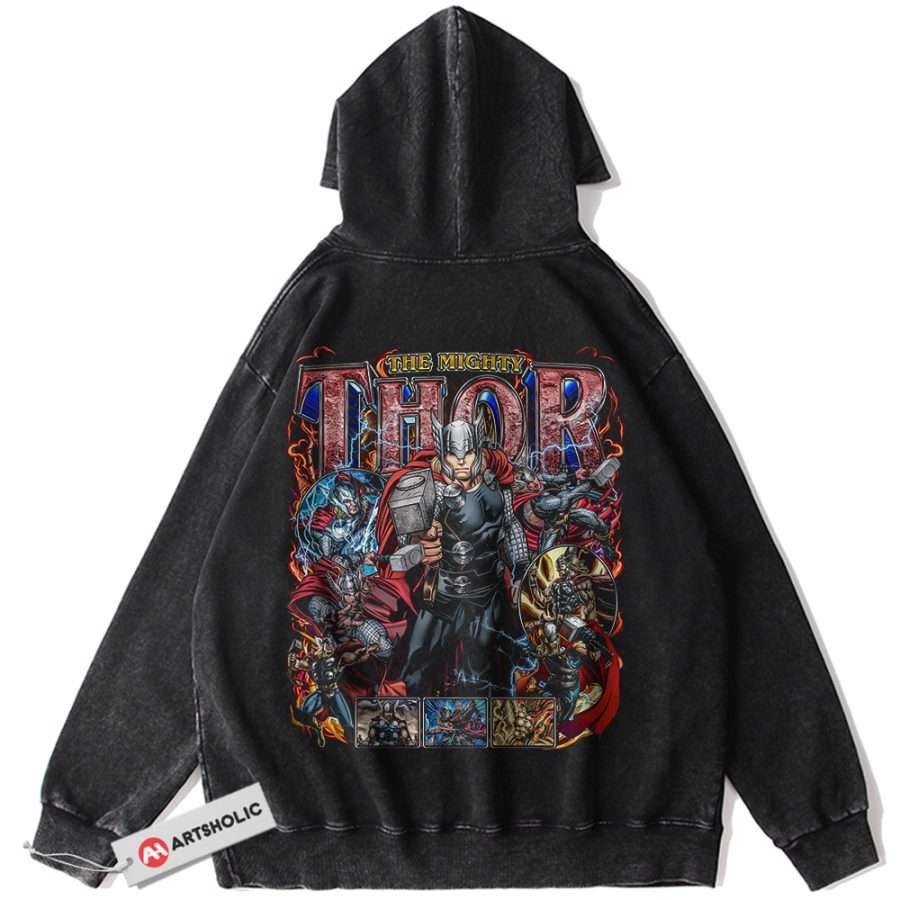 Alternative view of Thor Hoodie, Marvel Comics Hoodie, Vintage Hoodie