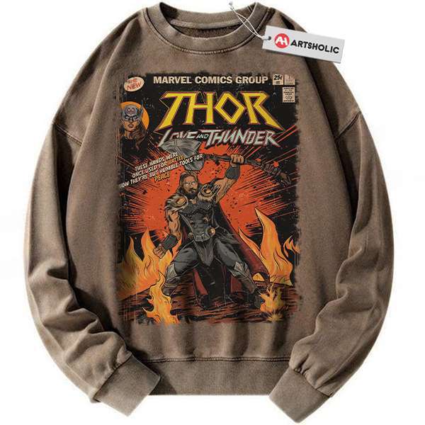 Alternative view of Thor Sweatshirt, Marvel Comics Sweatshirt, Vintage Sweater