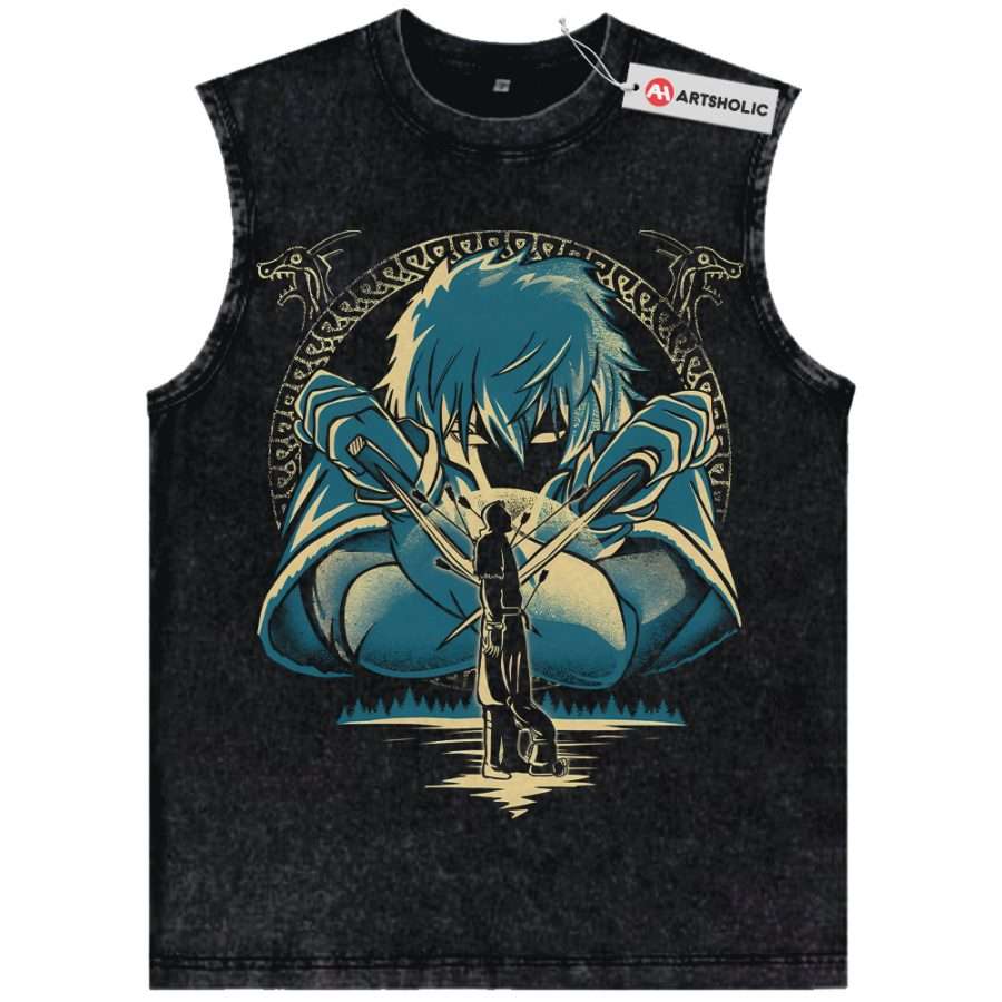 Alternative view of Thorfinn Tank Top, Vinland Saga Tank Top, Anime Tank Top, Vintage Tank Top