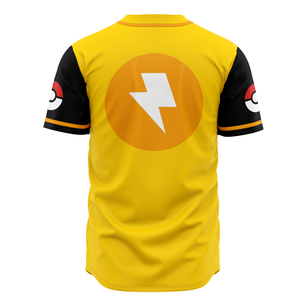 Alternative view of Thundershocks Pokemon Custom Baseball Jersey - Otaku Hall