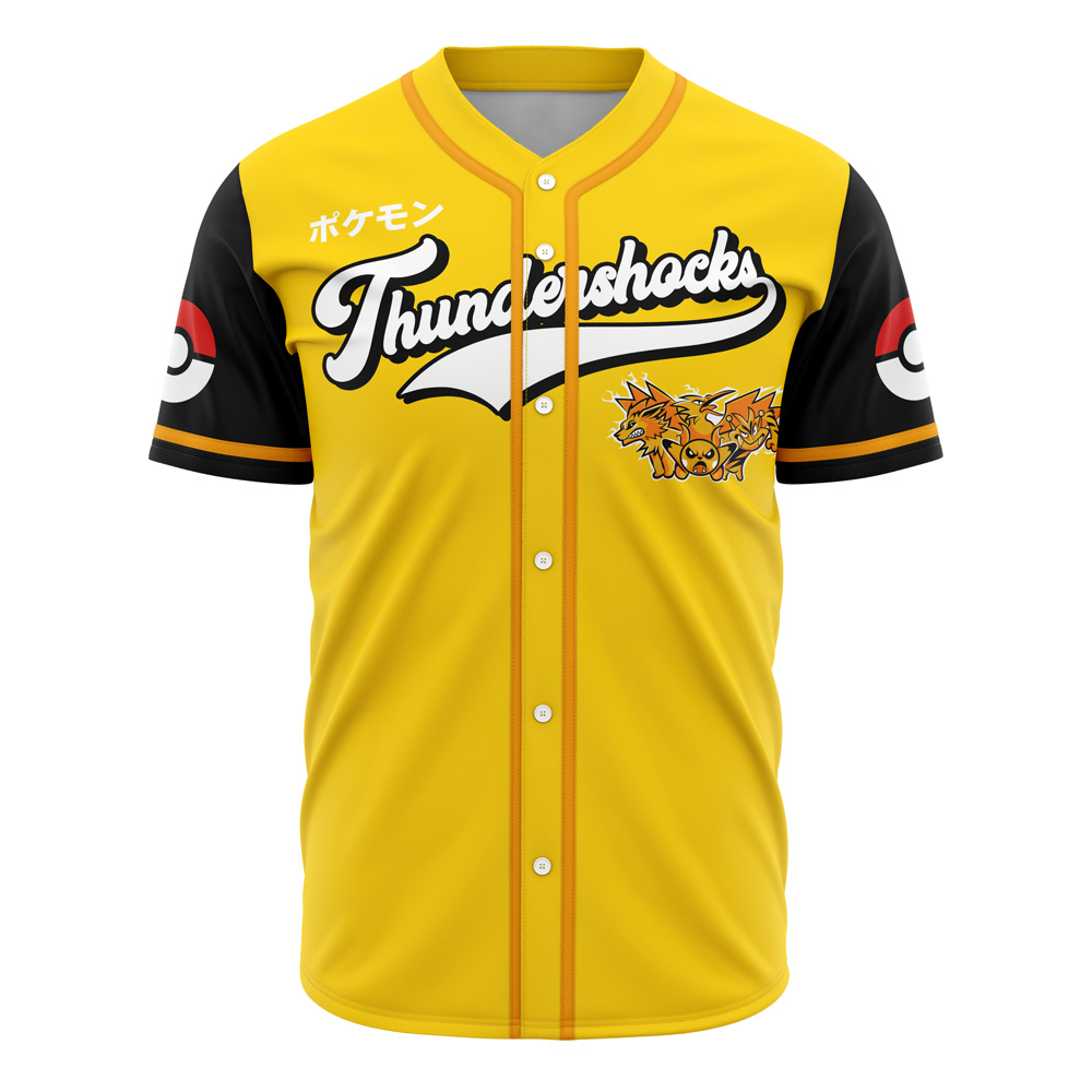 Thundershocks Pokemon Custom Baseball Jersey - Otaku Hall