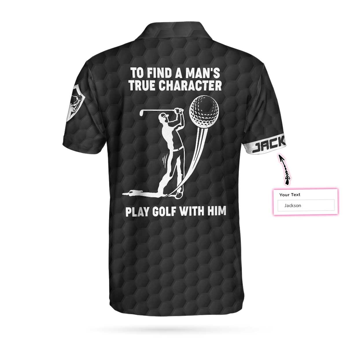 Alternative view of To Find A Man’s True Character American Flag Custom Polo Shirt, Personalized Golf Shirt For Men