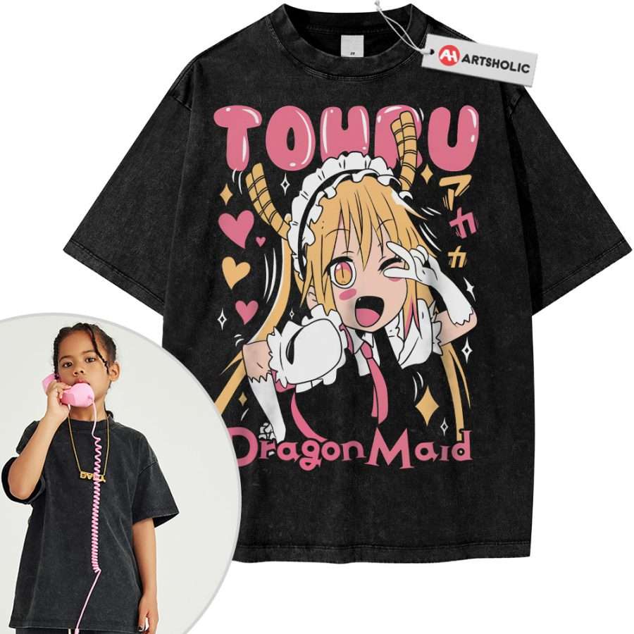 Alternative view of Tohru Shirt For Kids, Miss Kobayashi's Dragon Maid Shirt For Kids, Anime Shirt For Kids, Vintage T-Shirt For Kids