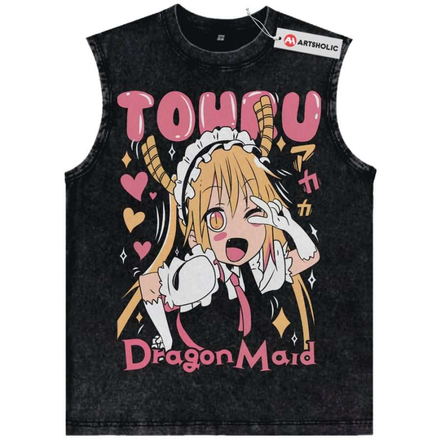 Alternative view of Tohru Tank Top, Miss Kobayashi's Dragon Maid Tank Top, Anime Tank Top, Vintage Tank Top