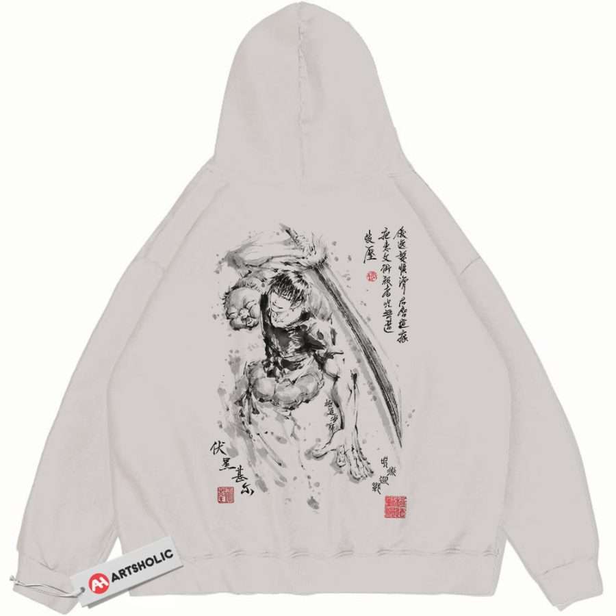 Alternative view of Toji Fushiguro Hoodie, Jujutsu Kaisen Hoodie, Anime Hoodie, Vintage Hoodie