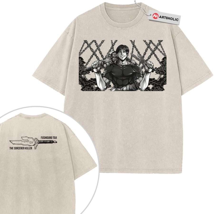 Alternative view of Toji Fushiguro Shirt, Jujutsu Kaisen Shirt, Anime Shirt, Vintage T-Shirt 2-Sided