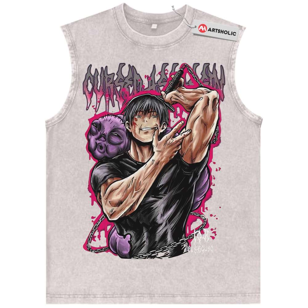 Alternative view of Toji Fushiguro Tank Top, Jujutsu Kaisen Tank Top, Anime Tank Top, Vintage Tank Top