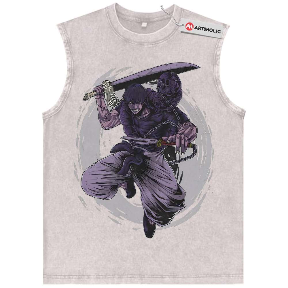 Alternative view of Toji Fushiguro Tank Top, Jujutsu Kaisen Tank Top, Anime Tank Top, Vintage Tank Top