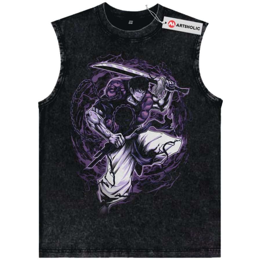 Alternative view of Toji Fushiguro Tank Top, Jujutsu Kaisen Tank Top, Anime Tank Top, Vintage Tank Top