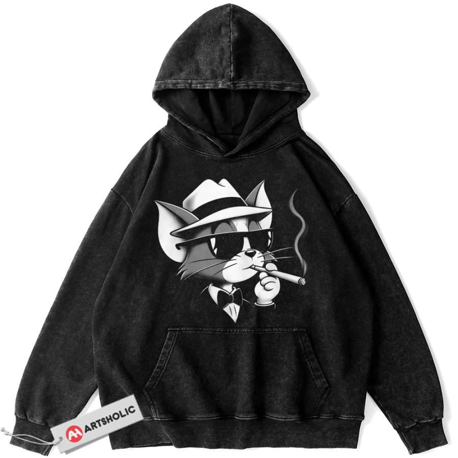 Alternative view of Tom and Jerry Hoodie, Cartoon Hoodie, Vintage Hoodie