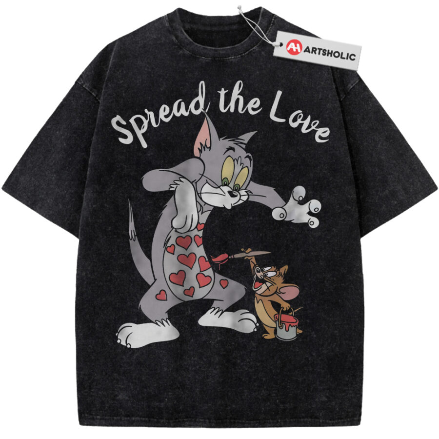 Alternative view of Tom and Jerry Shirt, Animated Shirt, Valentine's Day Shirt, Vintage Tee