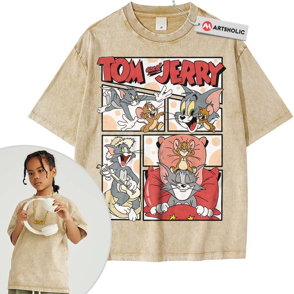 Alternative view of Tom and Jerry Shirt For Kids, Animated Shirt For Kids, Vintage Tee For Kids