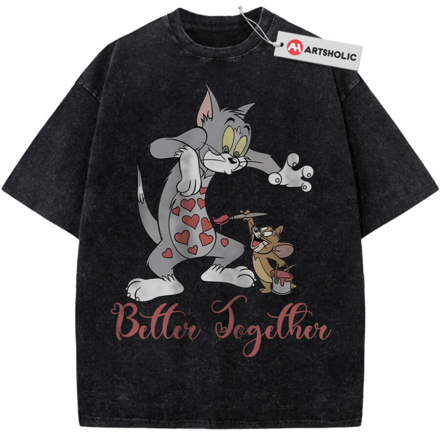 Alternative view of Tom and Jerry Shirt, Valentine's Day Shirt, Animated Shirt, Vintage T-Shirt