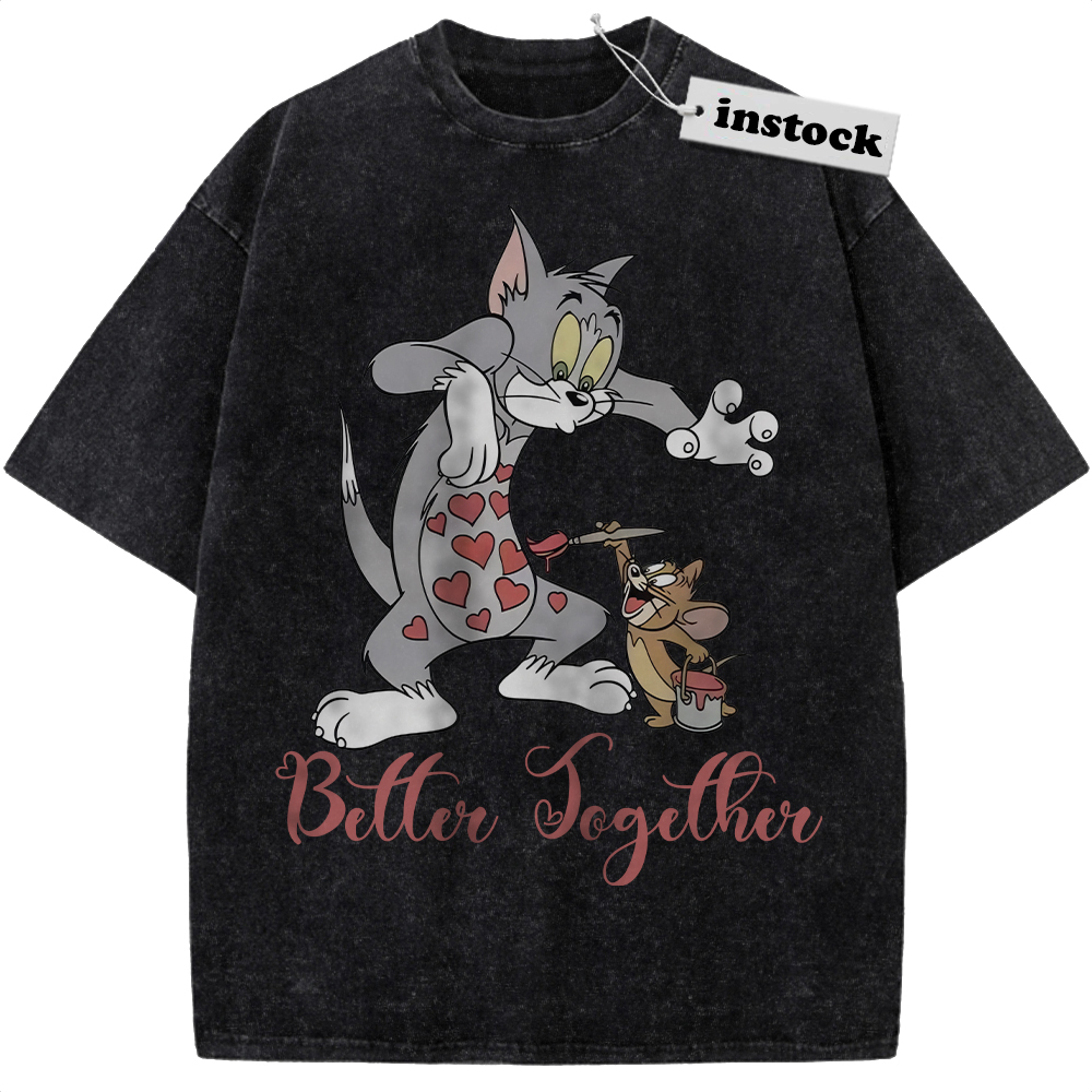Tom and Jerry Shirt, Valentine's Day Shirt, Animated Shirt, Vintage T-Shirt