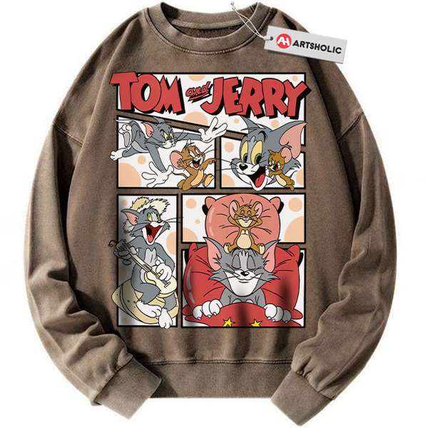 Alternative view of Tom and Jerry Sweatshirt, Animated Sweatshirt, Vintage Sweater