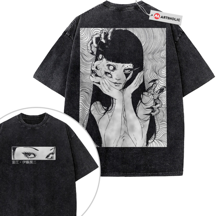 Alternative view of Tomie Kawakami Shirt, Junji Ito Shirt, Anime Shirt, Halloween Shirt, Vintage Tee 2-Sided