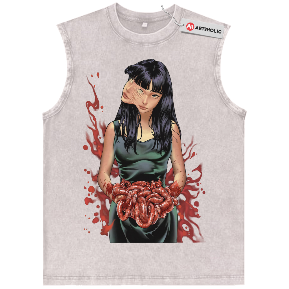 Alternative view of Tomie Kawakami Tank Top, Junji Ito Tank Top, Anime Tank Top, Vintage Tank Top