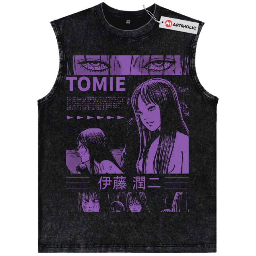 Alternative view of Tomie Kawakami Tank Top, Junji Ito Tank Top, Halloween Tank Top, Horror Tank Top, Anime Tank Top, Vintage Tank Top