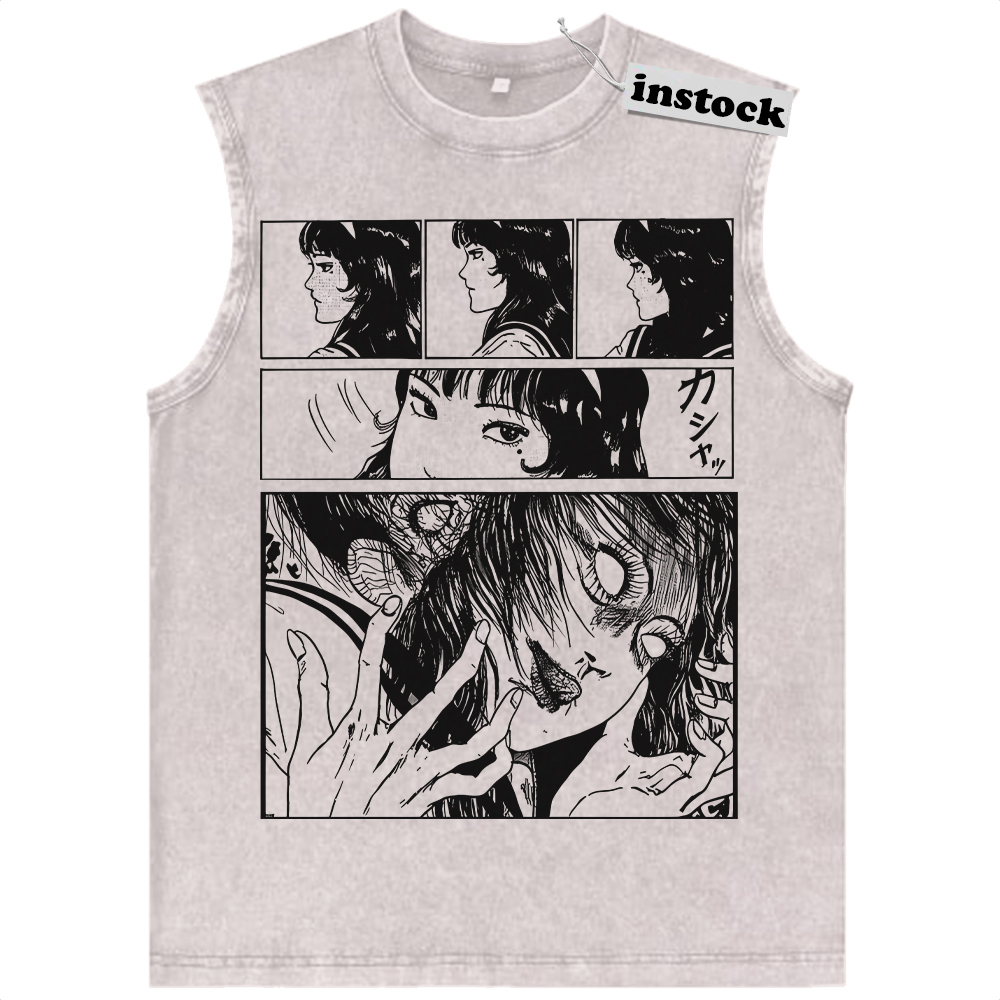 Tomie Kawakami Tank Top, Junji Ito Tank Top, Horror Anime Tank Top, Vintage Tank Top