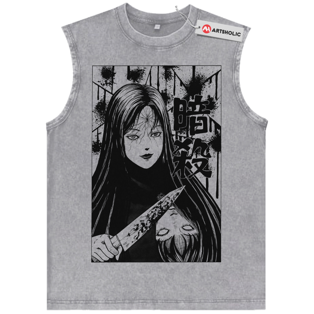 Alternative view of Tomie Kawakami Tank Top, Junji Ito Tank Top, Horror Anime Tank Top, Vintage Tank Top