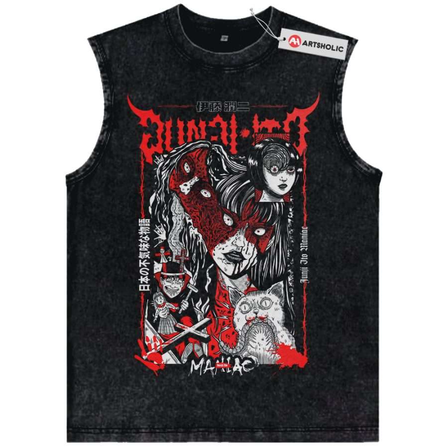 Alternative view of Tomie Tank Top, Junji Ito Collection Tank Top, Anime Tank Top, Vintage Tank Top