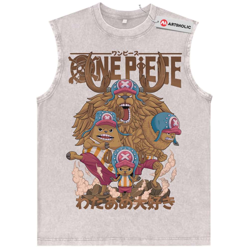 Alternative view of Tony Tony Chopper Tank Top, One Piece Tank Top, Anime Tank Top, Vintage Tank Top